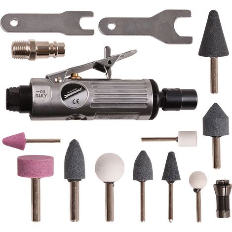 Druckluft Geradschleifer mit Zubehör Set 15-tlg.