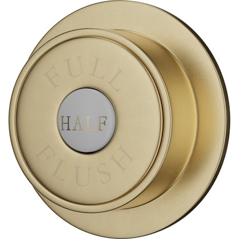 Colore Round Brushed Brass Traditional Dual Flush Push Button