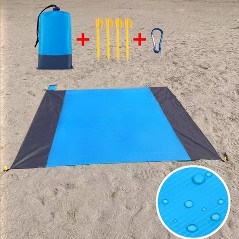 Manta de viaje para exteriores, Esterilla de playa resistente a la arena, Impermeable y plegable, Ligera y portátil, Lona de suelo, 200210 cm (1/5)
