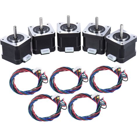 VURAHOME - pièces Nema 17 commande de moteur pas à pas 2 phases 1.8 degrés 0.9A 0.4NM 42mm avec câble de connexion imprimante 3D/CNC accessoires de remplacement (1/5)