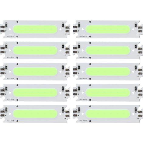 10 Plaquettes LED COB Source Lumineuse Longue Bande Ampoule 12V 2W Éclairage Auto Accessoires Vert