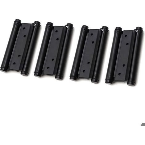 Lot de 2 charnières de porte à double action en acier inoxydable noir, 76 mm – Charge admissible : 22 kg par charnière – Épaisseur de porte : 20-31 mm (1/5)