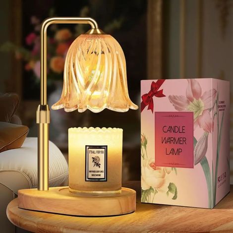 Lampe chauffante pour bougie avec minuterie et fonction de variation d'intensité, hauteur réglable, cadeau de Noël. (1/5)