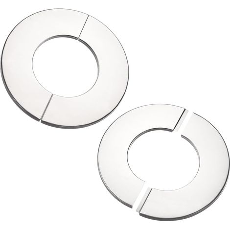 2pcs Slotted Wall Cover Plate Stainless Steel Round Cover Plate for 90mm Diameter Pipe (1/5)