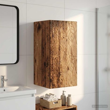vidaXL Armario de pared para baño DELFT Madera envejecida (1/5)
