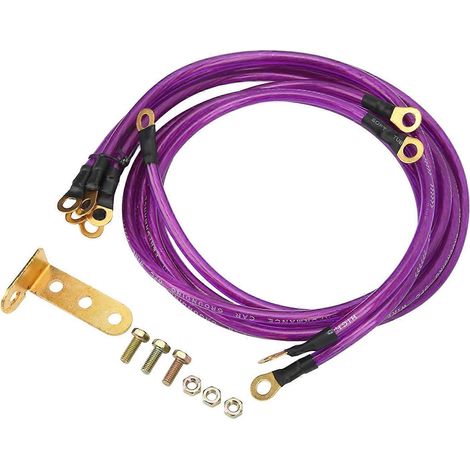 Stück Batterie-Wechselrichterkabel aus reinem Kupfer, flammhemmend, universell für Fahrzeuge, Wohnmobile, Motorräder, lila