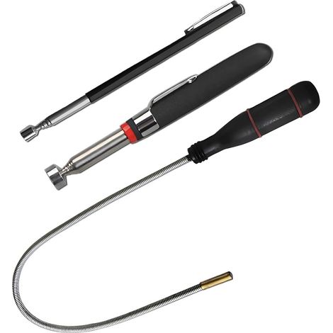 3-teiliger Teleskopmagnet, Teleskopmagnete, 60 cm flexibles magnetisches Aufnahmewerkzeug, magnetische Retriever-Stange zum Aufnehmen von Kleinteilen, Metallgegenständen (1,5 LB, 3 LB, 5 LB) (1/5)