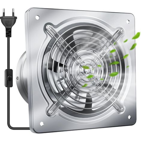 Extracteur d’Air 250mm 1680m³/h – Ventilateur Air Chaud Silencieux avec Clapet Anti-Retour, Ventilation Extracteur d’Air pour Salle de Bain, Cuisine, Garage (1/5)