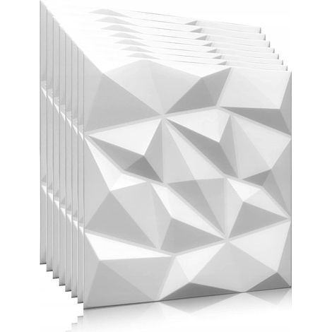 Panneaux muraux et de plafond en polystyrène 3D, 50 x 50 cm, 1 m², lot de 4, blanc (1/5)