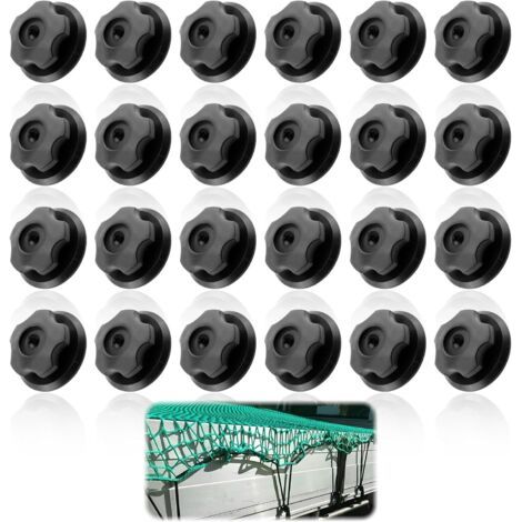 24 round bolts with screws and tarpaulin buttons, ideal for securing trailer nets, tarpaulins and light loads, universal accessory for trailers and vehicles--DTEKGAZ