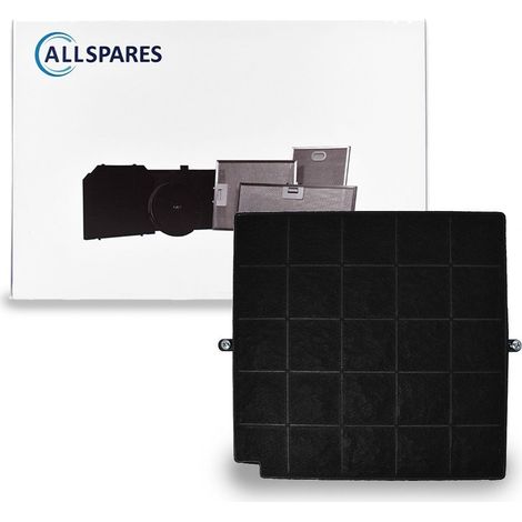 Filtro de carbón AllSpares para campanas extractoras, compatible, por ejemplo, con Airforce AFFCAF16CS, F16 / Bosch Siemens Neff 17000822, HEZ381700 / Whirlpool AMC981 (256 x 261 x 16 mm)