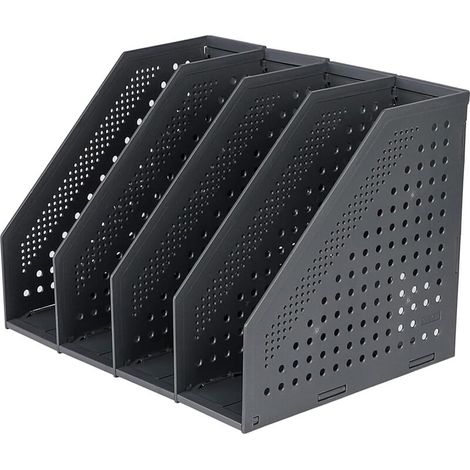 Porte-revues pliable à 4 compartiments, boîte de rangement ajustable, organiseur de bureau, serre-livres, porte-documents, support, dossiers, magazines, module de rangement pour livres, classeur - Cre