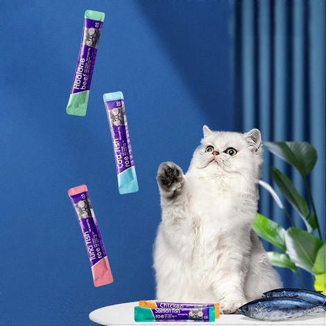 Sachet de nourriture humide pour chat, faible en sel, riche en protéines, pour la prise de poids, soupe à la viande, lanières pour chats et chatons, poulet. (1/2)