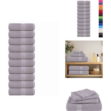 Serviettes d'invité 10 pcs gris 30x50 cm 360 g/m² 100% coton - Serviette D'invité - Serviettes D'invité - Serviette - Serviette De Bain (1/5)