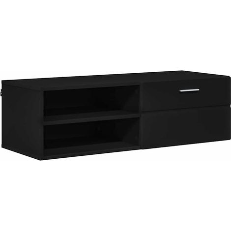 Meuble TV,Banc TV,Armoire TV avec tiroir Noir 100.5 x 39 x 30 cm Bois d'ingénierie CFW386372 (1/5)
