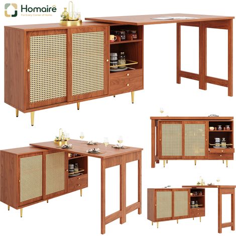 Esstisch DINING TABLE 187 x 40 x 76 cm braun MDF mit STORAGE HOMAIRE (1/5)