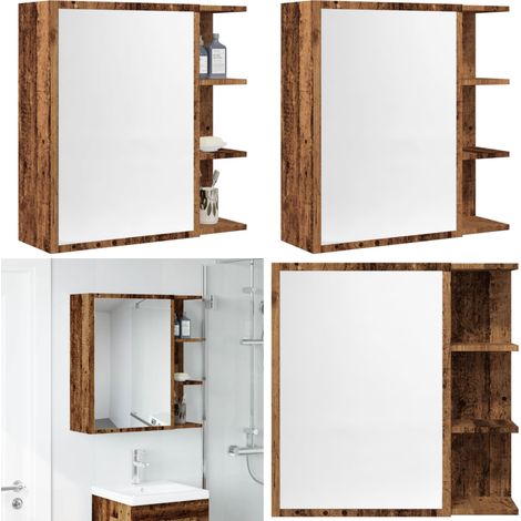 vidaXL Spiegelschrank Altholz-Optik 62,5x20,5x64 cm Holzwerkstoff