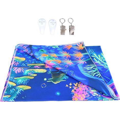 Tenture murale arbre fluorescent, toile réfléchissante lumière noire UV, décoration chambre ou soirée, 230x180cm, avec accessoire (1/5)