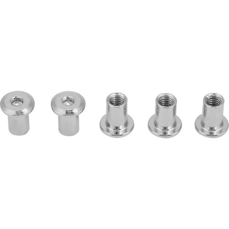 Écrous plats hexagonaux à tête ronde en acier nickelé pour meubles, lot de 50 pièces M6x15 mm (1/4)