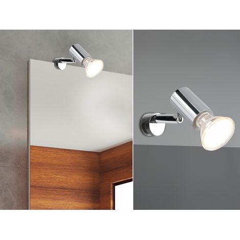 Bad Spiegelleuchte Spot Metall Chrom zum Klemmen max. 5mm, inkl. GU10 LED (1/5)