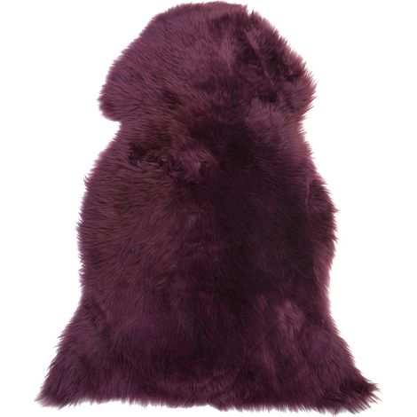 Alfombra de cuero violeta piel de oveja 65 x 110 cm decoración para salón o dormitorio Uluru