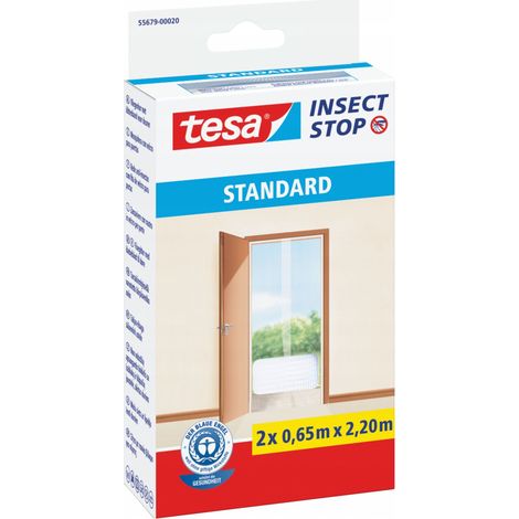 TESA STANDARD Mosquitera para puertas de balcón malla puerta 1,2 x 2,2 blanca (1/5)