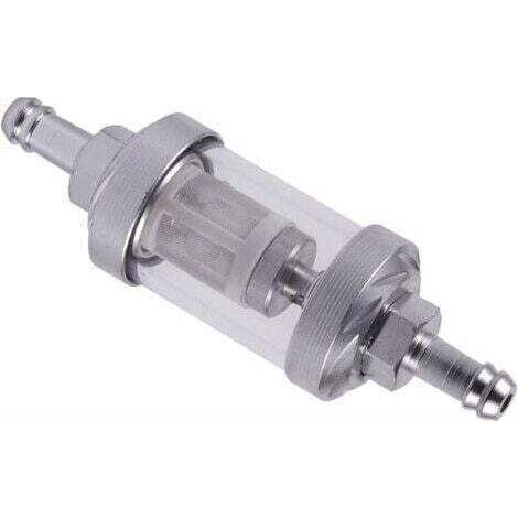 Universal chrome-plated glass filter for petrol and diesel engines, 8 mm, silver--INHHUB (1/4)