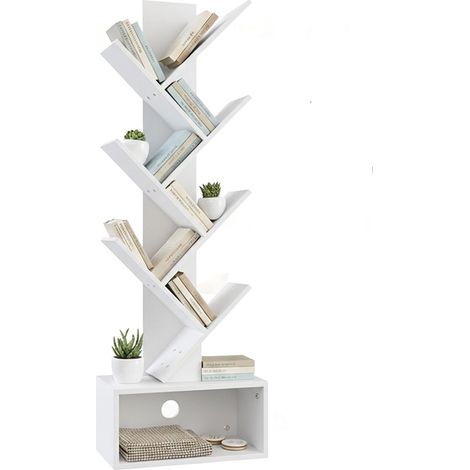 Étagère, 6 Niveaux, H x L x P : 113 x 38 x 20 cm, Design Arbre, Livres (1/5)