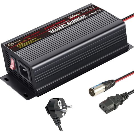 Chargeur de Batterie 24V 5A Intelligent Chargeur  Connecteur Xlr 3 Broches,Dissipation Thermique,Maintien de Charge,Intelligent,Pour Scooters,Fauteuils Roulants,AGM,Gel,SLA (1/5)
