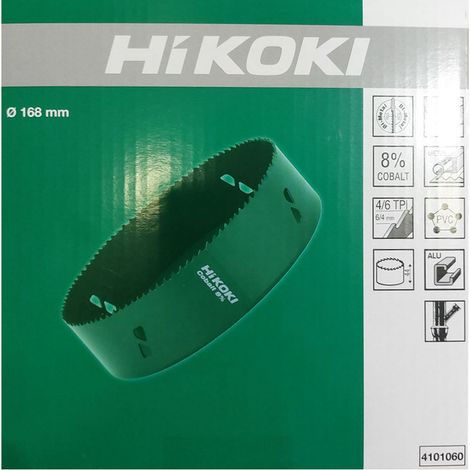 Foret trépan HiKOKI 4101060 bimetallique HSS diamètre 168 mm profondeur de perçage 44 mm