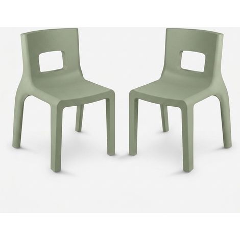 Set 2 sedie design indoor outdoor in polietilene Made in Italy Eos - Verde (1/5)