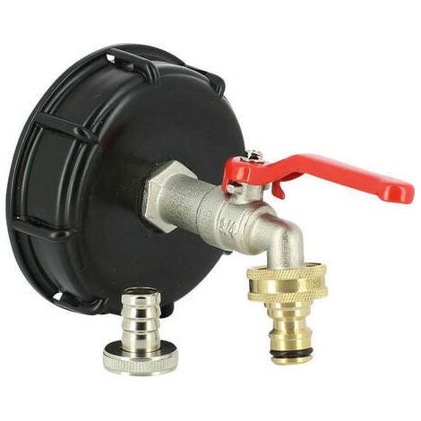 Raccord pour circuit d'arrosage S100X8 – Robinet à boisseau sphérique laiton 15 mm – Nez dévissable 20x27 mm – Pour cuve 1000 litres (1/2)