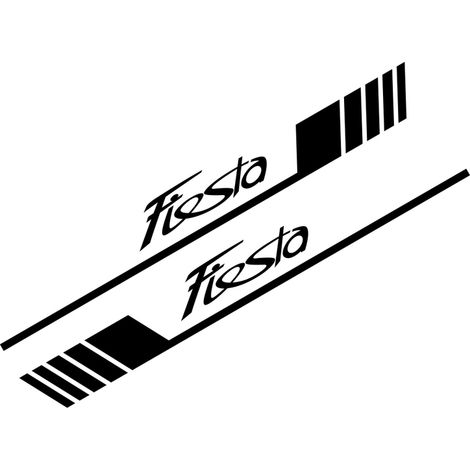 (Rouge brillant - Pour Fiesta) Compatible avec les accessoires Ford T - Autocollant latéral de portière de voiture (1/5)