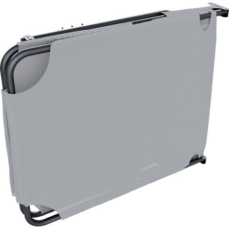 Lettino Pieghevole Prendisole Senza Tettuccio Parasole Schienale Reclinabile Regolabile Struttura In Metallo Nero Sedia Sdraio Per Spiaggia Mare Giardino Piscina 187 x 53 x 24 Cm (White) - Colore: Gra
