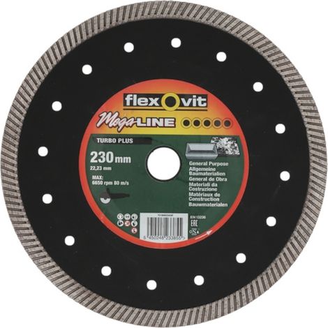 Disque diamant MEGA-LINE TURBO PLUS - Ø 230 mm - Ø alésage 22.2 mm - FLEXOVIT