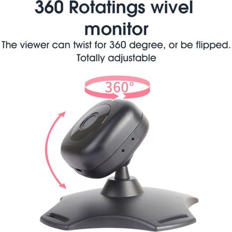 Camera De Surveillance Pour Bebe En Voiture - Wifi - Vision Nocturne - Rotation 360 Degres - Resolution 1280x720 - Alimentation USB - 1 Unite (1/5)