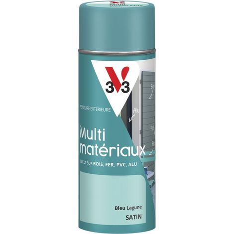 Peinture extérieure Multi-matériaux V33 Bleu lagune Satin 400ml