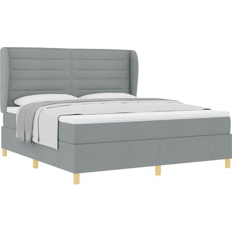 Maison Exclusive - Cama tipo Box Spring con colchón Gris Claro 20 (1/5)