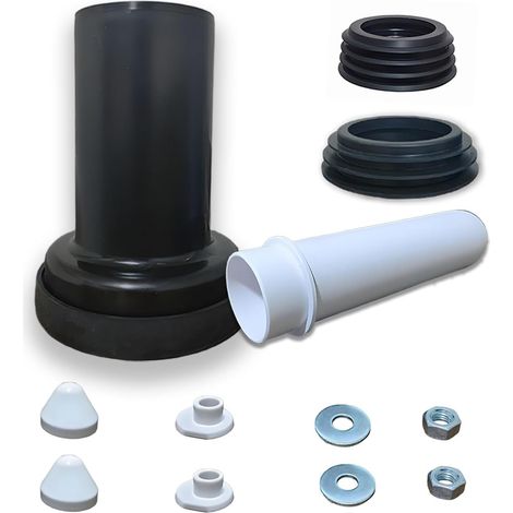 Kit de raccordement pour WC mural équipé de joints d'étanchéité et de fixations - Convient pour la plupart des toilettes suspendues au mur - Tuyau de raccordement de 188 mm (1/5)