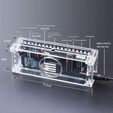 5V Farbiges LED-Streifenmodul Spektrum Klangrhythmus Digitale Audiosteuerung (1/5)