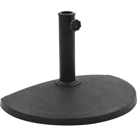 Socle demi-rond de parasol Polyrésine 9 kg Noir (1/5)