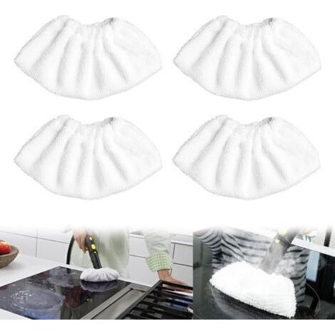 Nettoyage à la vapeur en microfibre pour la buse manuelle, ensemble de chiffons éponge, housse en coton éponge, compatible avec la plupart des Nettoyeur à vapeur (Blanc) (1/5)