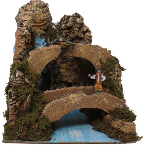 Ponte con Cascata con Pastorello 24x21 cm 11237 (1/4)