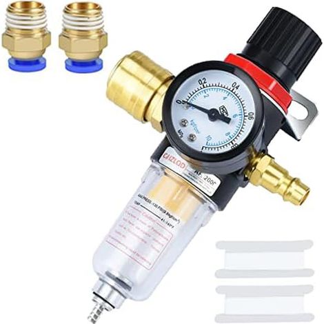 Régulateur de pression d'air 1/4, Détendeur d'air comprimé, Filtre Compresseur Dair, filtre à air, Séparateur d'Humidité, raccord (1/5)