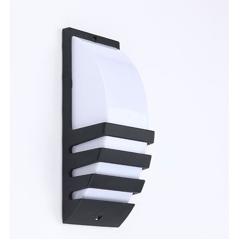 Applique Murale Extérieure LED, 6W IP54 Étanche Lampe Murale 6000K Lumière Chaude, Leuchte Murale Noir pour Cour, Chambre, Salon, 26CM x 8,5CM (1/5)