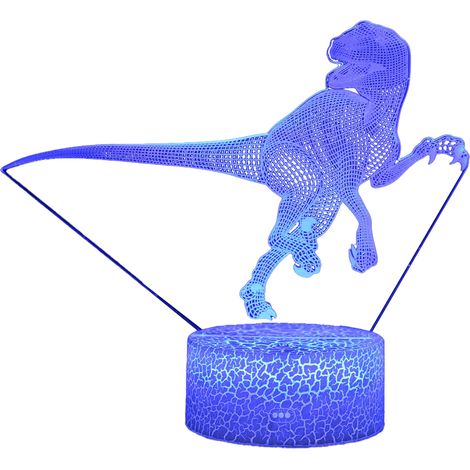 Veilleuse 3D colorée en forme de dinosaure, lampe de table cadeau originale