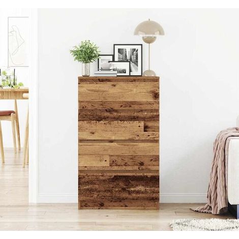 Buffet de Cuisine en Bois, Meuble Rangement avec Portes et Tiroirs, 60x35x98.5 cm, Style Vintage pour Salon ou Salle à Manger (1/5)