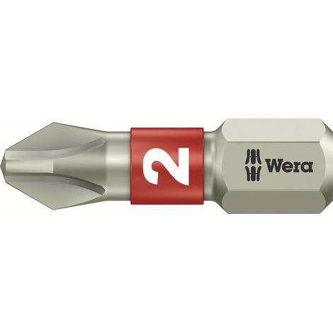 Wera 3851/1 TS PH 2 X 25 MM 05 071011 001 Kreuzschlitz-Bit PH 2 Edelstahl D 6.3 1 St.