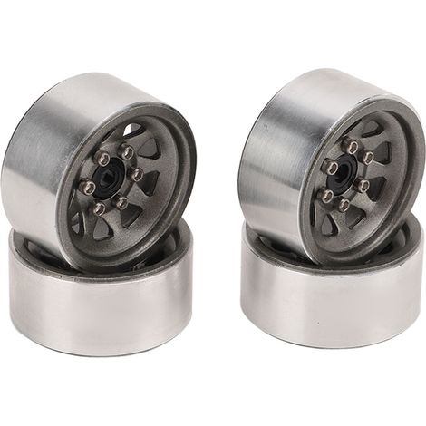 4-teiliges Set universeller 1-Zoll-Metallfelgen für RC-Cars, Titanfarbe – leicht und robust, werte dein RC-Fahrzeug auf (1/5)
