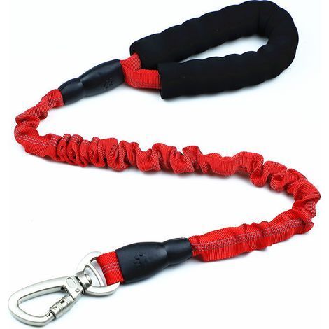 Laisse pour Gros Chien Laisse Chien Grande Taille de 20 à 60KG Élastique Solide (90-150CM Rouge) (1/3)